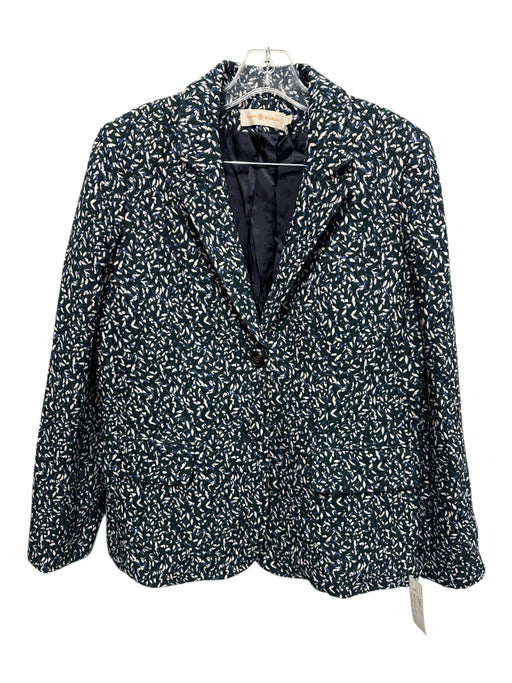 Tory Burch Size 8/10 Blue, Green, Cream Polyester Blend Mid Rise Blazer Pant Set Blue, Green, Cream / 8/10