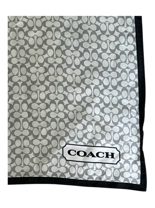 Coach Gray, Cream, Black Silk Monogram Leopard Square scarf Gray, Cream, Black / S