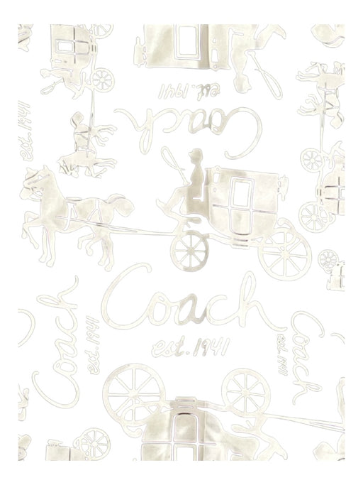 Coach Black & White Silk Coach print Stripe Trim Square scarf Black & White / S