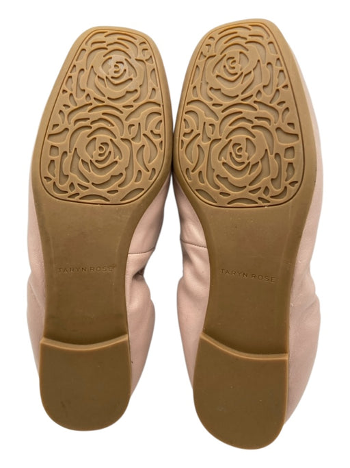 Taryn Rose Shoe Size 7.5 Ballet Pink Leather Embossed Rose Square Toe Flats Ballet Pink / 7.5