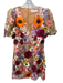 Elliatt Size M Orange & Multi Polyamide Floral Applique Short Puff Sleeve Dress Orange & Multi / M