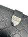 Gucci Black Leather Guccissima Snap Closure Bifold Continental Wallets Black