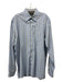 Zegna Size L Light Blue & Brown Print Cotton Plaid Button Down Long Sleeve Shirt L