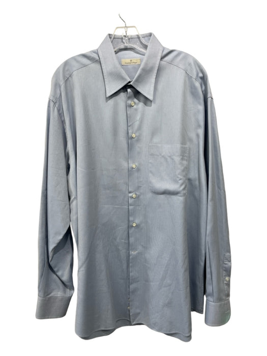 Zegna Size L Light blue Cotton Solid Front Pocket Button Down Long Sleeve Shirt L