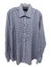 Canali Size XL Blue & Brown Cotton Plaid Button Down Men's Long Sleeve Shirt XL