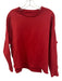 Frank & Eileen Size XS Red Cotton Raw Edge Roll Collar Sweatshirt Red / XS