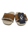 Olukai Shoe Size 7 Tan & cream Leather & Shearling Rubber Sole Slide Sandals Tan & cream / 7