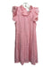 Sea New York Size 6 Light Pink Ramie Sleeveless Ruffle Back Zip Tiered Dress Light Pink / 6