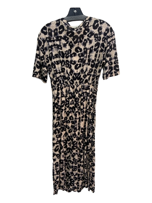 Rebecca Taylor Size S Black & Off White Linen Animal Print Knot Detail Dress Black & Off White / S