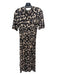 Rebecca Taylor Size S Black & Off White Linen Animal Print Knot Detail Dress Black & Off White / S