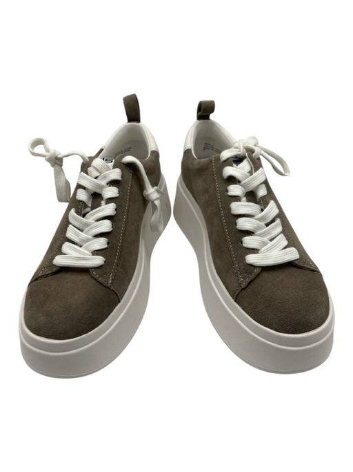 Ash Shoe Size 37 Gray & White Leather Suede Platform Low Top Sneakers Gray & White / 37