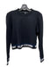 Opening Ceremony Size XS Black & Navy Blue Cotton Monogram Long Sleeve Top Black & Navy Blue / XS