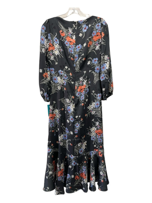 Cinq a Sept Size 4 Black & Multi Polyester Zip Back Rouched Bodice Dress Black & Multi / 4