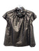Sea New York Size 2 Bronze Polyester Sequin Ruffle Neckline Cap Sleeve Top Bronze / 2