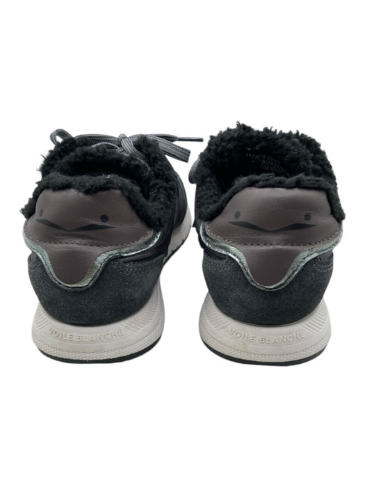 Voile Blanche Shoe Size 39 Black & Grey Synthetic Lace Up Faux Fur Sneakers Black & Grey / 39