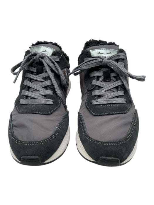 Voile Blanche Shoe Size 39 Black & Grey Synthetic Lace Up Faux Fur Sneakers Black & Grey / 39