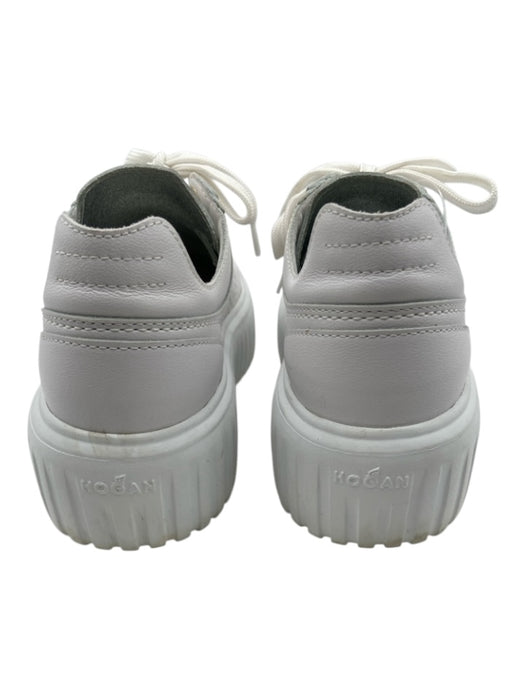 Hogan Shoe Size 37 White Leather Lace Up Perforated Platform Shoes White / 37
