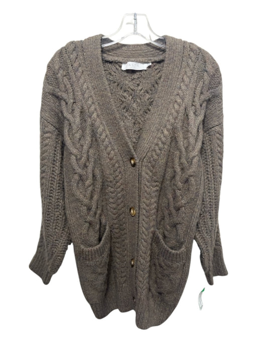 ASTR Size XS Muted Multi Acrylic & Wool Cable Knit Button Front Pockets Coat Muted Multi / XS