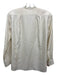 Helmut Lang Size XS Cream White Silk Fur Trim V Neck Front Seam Long Sleeve Top Cream White / XS
