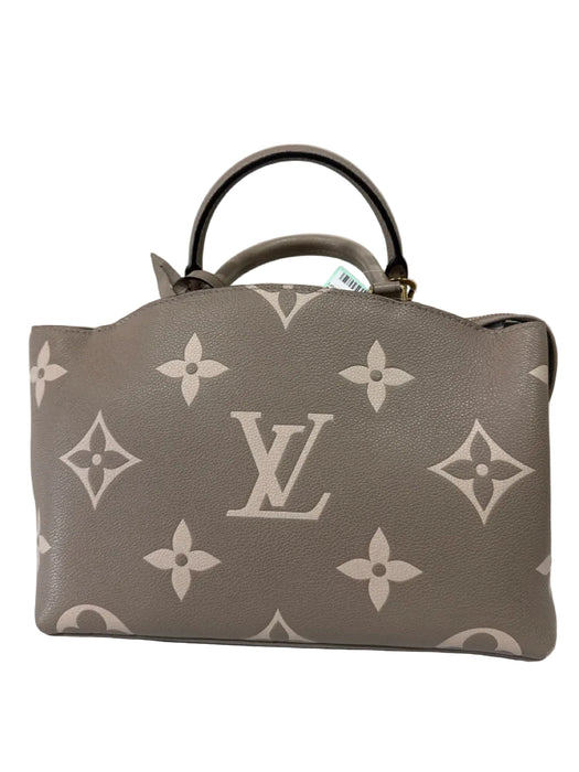 Louis Vuitton Beige & Taupe Leather Monogram Top Handles Embossed Bag