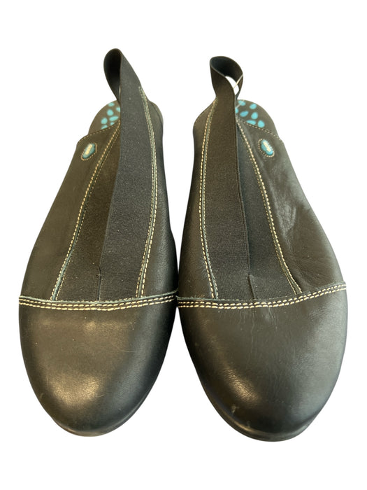 Cloud Shoe Size 38 Black No Fabric Tag Round Toe Slingback Hem Detail Shoes Black / 38