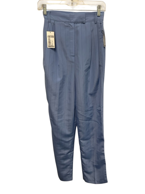 The Frankie Shop Size XS Blue & Black Polyester Pinstripe Zip & Hook Pants Blue & Black / XS