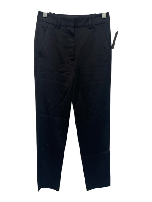 The Kooples Size 32 / XS Black Viscose Blend High Rise Slim Straight Pants Black / 32 / XS