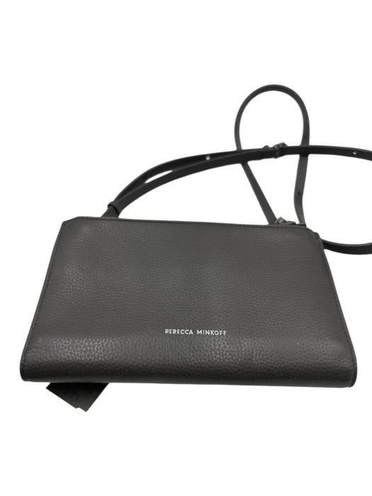 Rebecca Minkoff Dark Gray Leather gold & silver tone hardware Zip Close Bag Dark Gray / S
