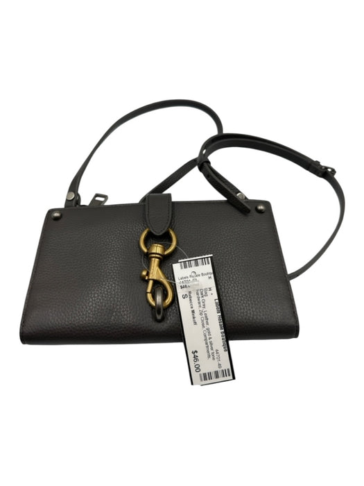 Rebecca Minkoff Dark Gray Leather gold & silver tone hardware Zip Close Bag Dark Gray / S