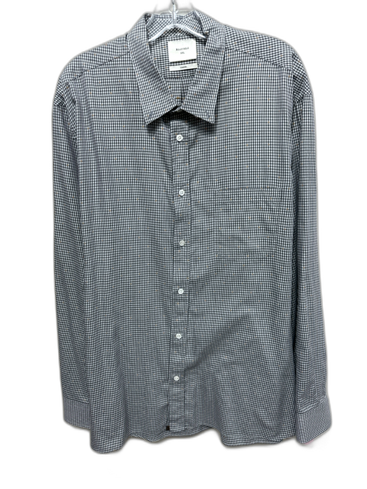 Billy Reid Size XXL Gray & White Cotton Plaid Button up Men's Long Sleeve Shirt Gray & White / XXL