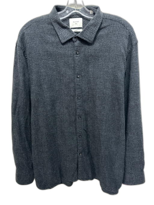Billy Reid Size XXL Gray Cotton Blend Plaid Button up Men's Long Sleeve Shirt Gray / XXL