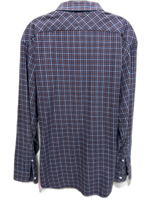 Billy Reid Size XXL Blue & Orange Cotton Plaid Button Up Men's Long Sleeve Shirt Blue & Orange / XXL