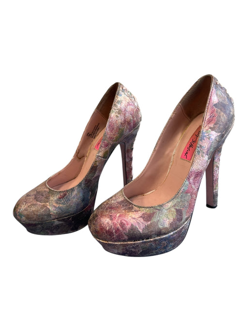 Betsy Johnson Shoe Size 6M Pink Multi Leather Upper round toe Platform Shoes Pink Multi / 6M
