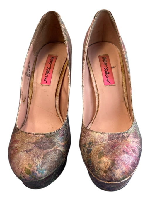 Betsy Johnson Shoe Size 6M Pink Multi Leather Upper round toe Platform Shoes Pink Multi / 6M