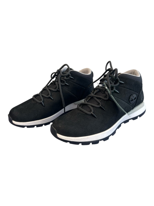 Timberland Shoe Size 7.5 Black Patent Suede Round Toe Lace Up Ankle Height Shoes Black / 7.5