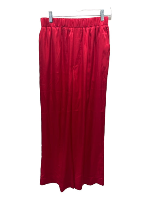 Daily Drills Size S Red Polyester Elastic Waist High Rise Wide Leg Pants Red / S