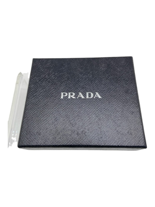 Prada Beige pebbled Leather Card Holder Zip Top Wallets Beige