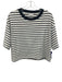 Pistola Size S White & Black Cotton Blend Striped Short Sleeve Cutout Back Top White & Black / S
