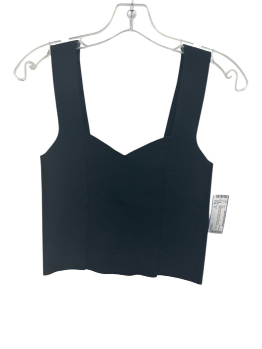 A.L.C. Size S Black Rayon Blend Stretch Knit Sleeveless Sweetheart Neckline Top Black / S