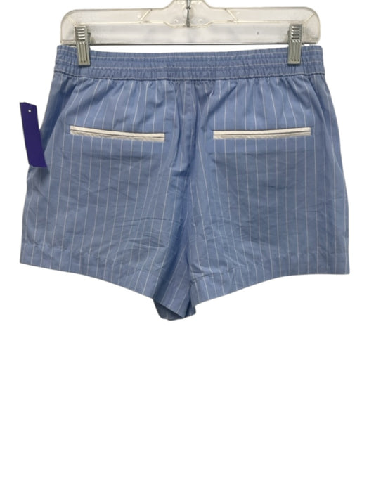 Zara Size M Blue & White Cotton Striped Elastic Waistband Button Front Short Set Blue & White / M