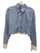 Zara Size M Blue & White Cotton Striped Elastic Waistband Button Front Short Set Blue & White / M