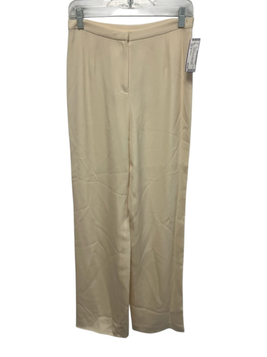 Bloomingdale's Size 6 Cream White Silk Beaded Detail Shoulder Pads Pant Set Cream White / 6