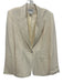 Bloomingdale's Size 6 Cream White Silk Beaded Detail Shoulder Pads Pant Set Cream White / 6