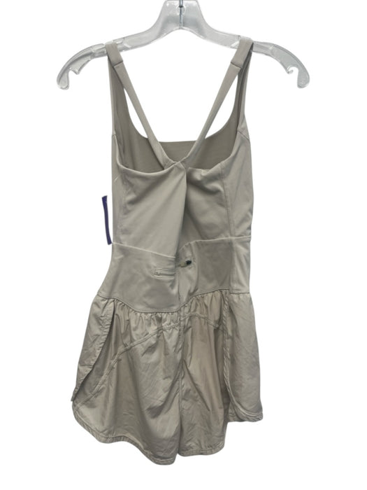 FP Movement Size S Khaki Beige Polyamide Blend Criss Cross Back Athletic Romper Khaki Beige / S