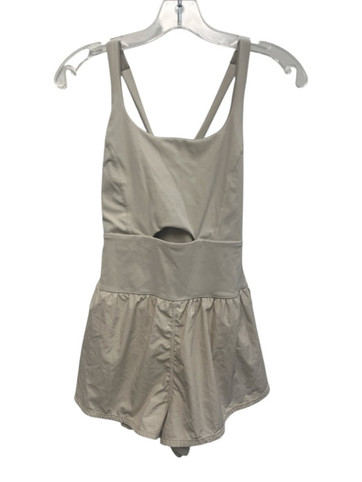 FP Movement Size S Khaki Beige Polyamide Blend Criss Cross Back Athletic Romper Khaki Beige / S