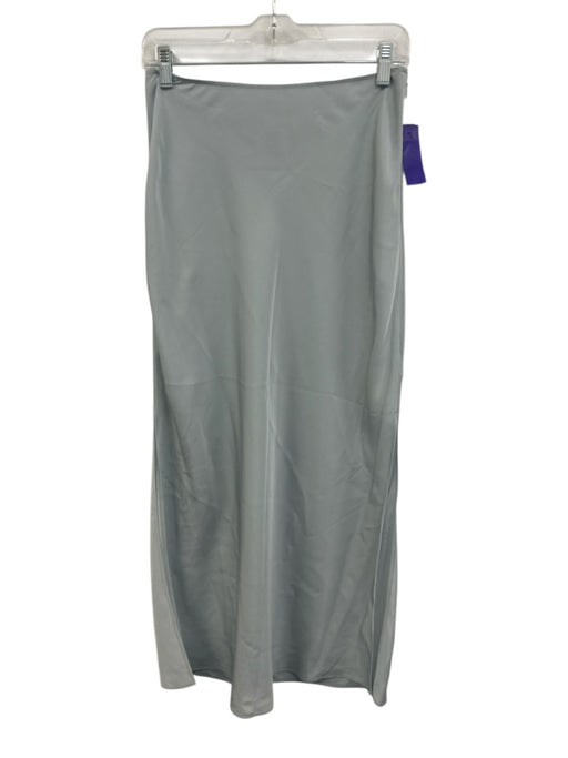 COS Size 6 Light Blue Acetate & Silk Side Zip Side Slits A Line Maxi Skirt Light Blue / 6