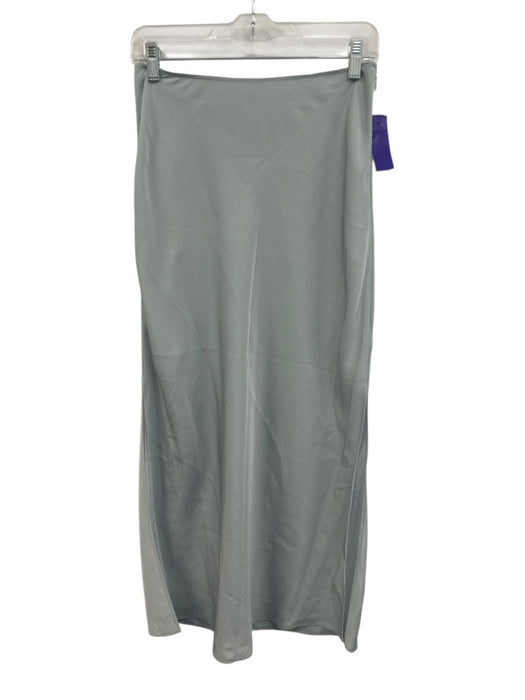 COS Size 6 Light Blue Acetate & Silk Side Zip Side Slits A Line Maxi Skirt Light Blue / 6