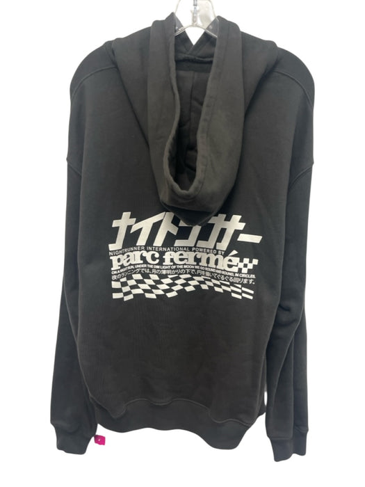 Parc Ferme Size XL Black & White Cotton logo Hoodie Men's Jacket Black & White / XL