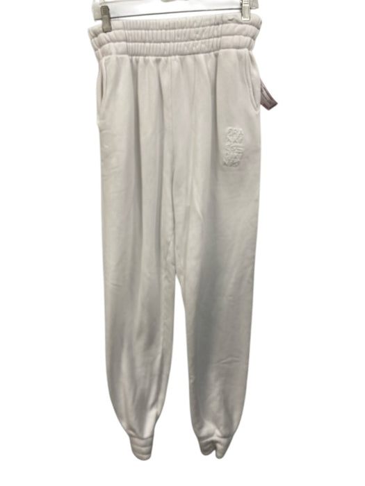 Frankies Bikinis Size XL White Cotton Elastic Waist High Waist Sweatpants White / XL
