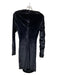 Ronny Kobo Size M Black Polyester Velvet Long Sleeve Ruched Detail Dress Black / M